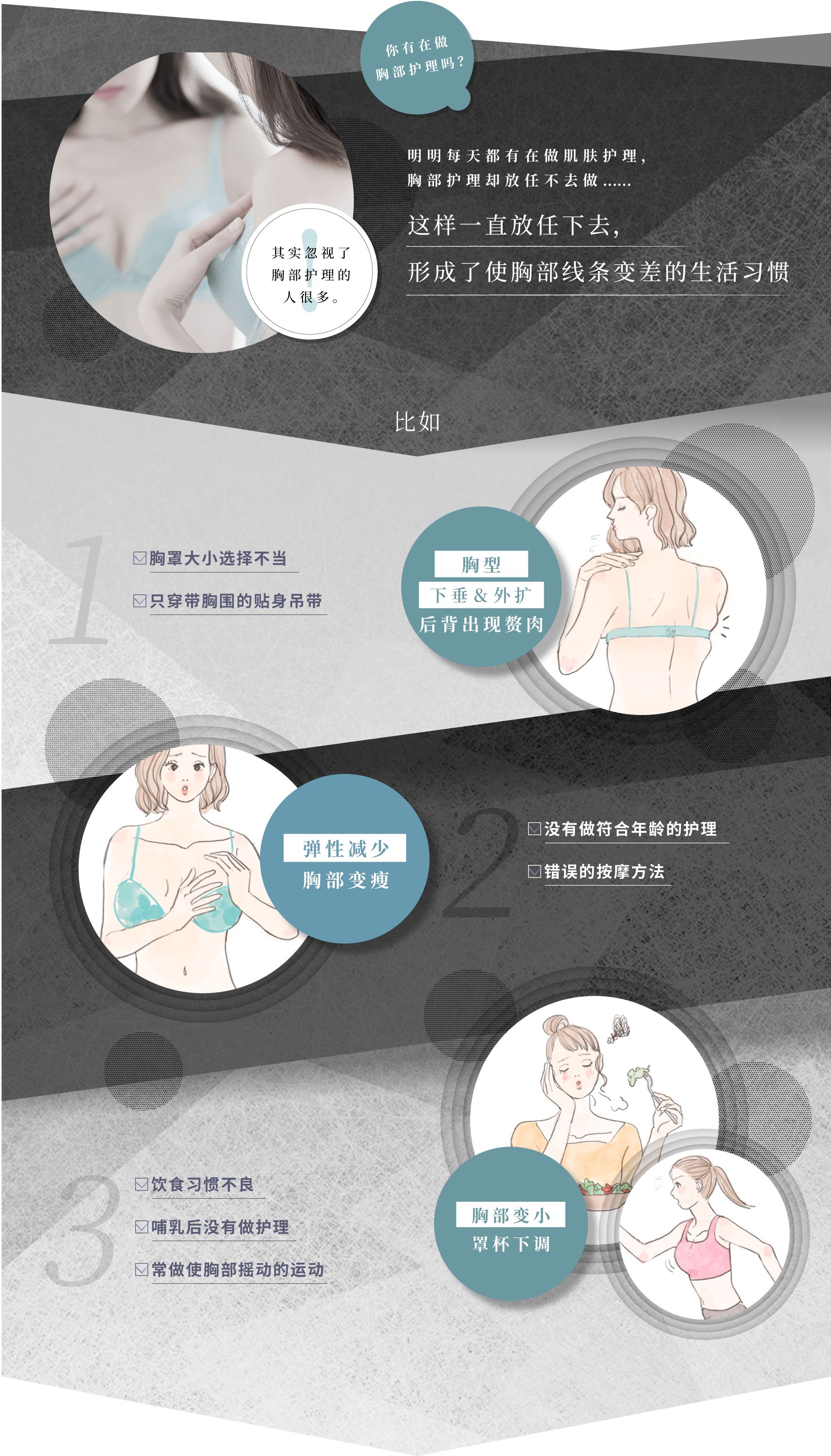 あなたはバストケアをしてますか？スキンケアは毎日するのに、バストケアは放ったらかし……知らずに放置しているバストラインを崩す生活習慣