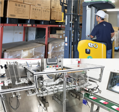 自社工場×潮来物流センターでスムーズな供給体制