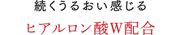 続くうるおい感じる ヒアルロン酸W配合