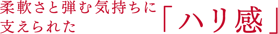 柔軟さと弾む気持ちに支えられた「ハリ感」