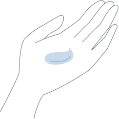 2プッシュを手のひらに取ります。