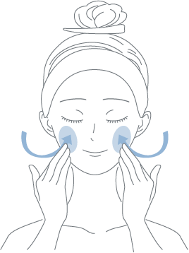 顔全体に塗布し、円を描くように馴染ませたら洗い流します。