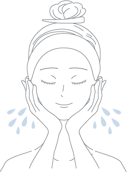 水、またはぬるま湯でやさしく洗い流してください。