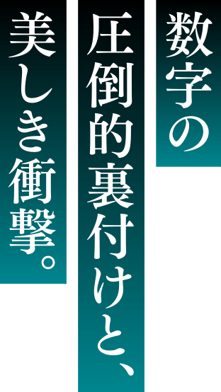 数字の圧倒的裏付けと、美しき衝撃。