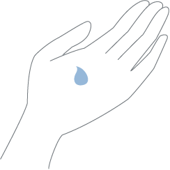 大豆粒大程度を、手のひらに取ります。